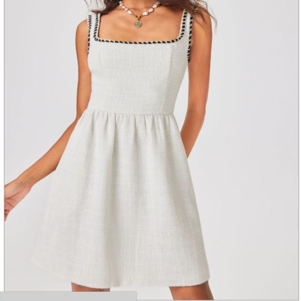 NWT TWEED U-NECKLINE SOLID MINI DRESS Small